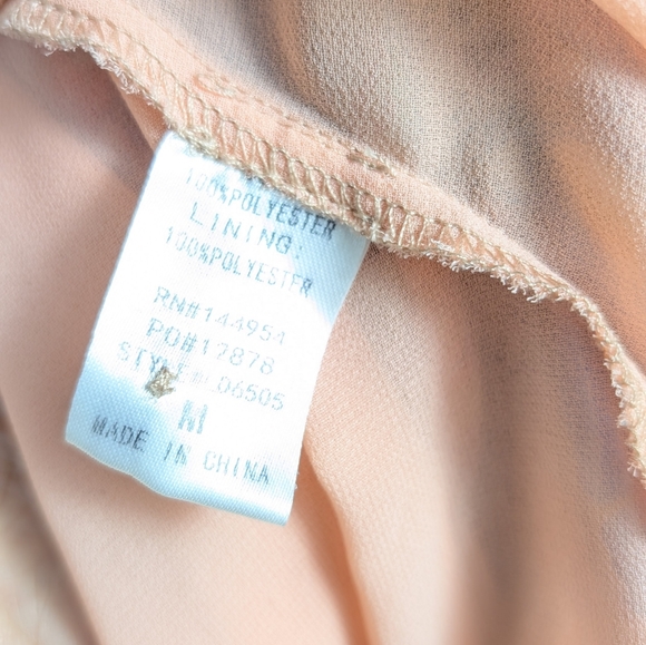 Lilly's Closet Pink Floral Open Back Sheer Sleeves Mini Dress Size M - Picture 8 of 8